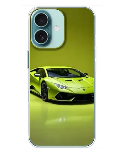 Чохол для iPhone 16 Plus з картинкою «Салатовий Lamborghini Huracan»