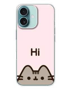 Чехол для iPhone 16 Plus с картинкой «Пушин говорит Hi» Чехол для iPhone 16 Plus с картинкой «Пушин говорит Hi»