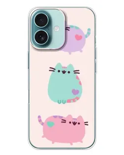 Чехол для iPhone 16 Plus с картинкой «Pusheen трио» Чехол для iPhone 16 Plus с картинкой «Pusheen трио»