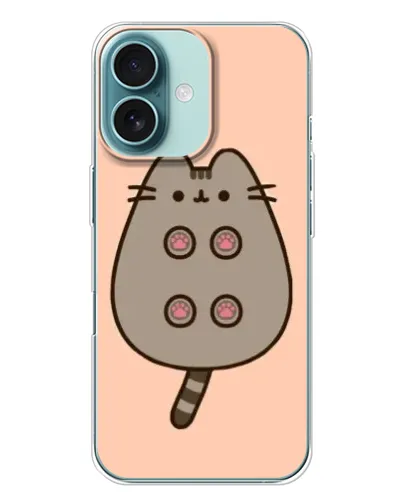 Чехол для iPhone 16 Plus с картинкой «Пушин пузиком кверху»