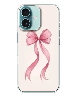 Чехол для iPhone 16 Plus с картинкой «Розовый бант»