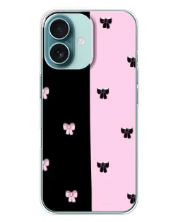 Чехол для iPhone 16 Plus с картинкой «Контрастные банты»