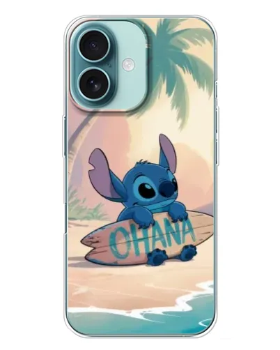 Чохол для iPhone 16 Plus з картинкою «Стіч на серфі»
