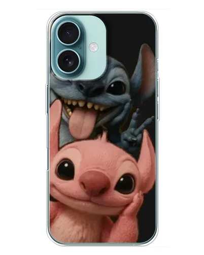 Чохол для iPhone 16 Plus з картинкою «Стіч та Ангел»