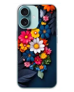 Чехол для iPhone 16 Plus с картинкой «Цветочная феерия»