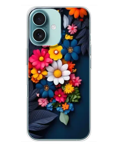 Чехол для iPhone 16 Plus с картинкой «Цветочная феерия»