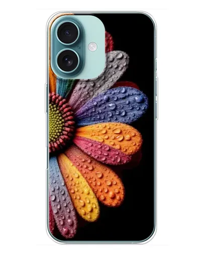 Чехол для iPhone 16 Plus с картинкой «Радужный цветок»