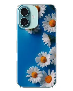 Чехол для iPhone 16 Plus с картинкой «Белоснежные маргаритки»