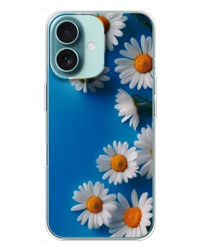 Чехол для iPhone 16 Plus с картинкой «Белоснежные маргаритки»