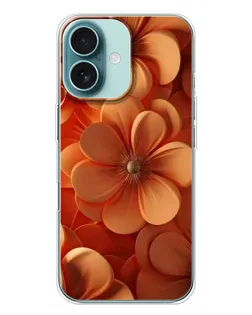 Чехол для iPhone 16 Plus с картинкой «Оранжевый макро цветок»
