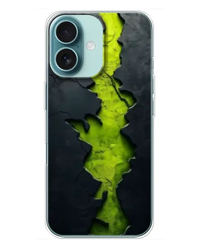 Чехол для iPhone 16 Plus с картинкой «Салатовый разлом скалы» Чехол для iPhone 16 Plus с картинкой «Салатовый разлом скалы»