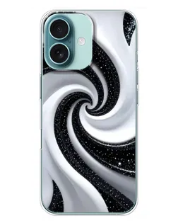 Чехол для iPhone 16 Plus с картинкой «Черно-белая спираль» Чехол для iPhone 16 Plus с картинкой «Черно-белая спираль»