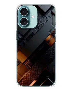 Чехол для iPhone 16 Plus с картинкой «Черные геометрические блоки» Чехол для iPhone 16 Plus с картинкой «Черные геометрические блоки»