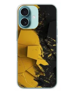 Чехол для iPhone 16 Plus с картинкой «Золотые осколки геометрии» Чехол для iPhone 16 Plus с картинкой «Золотые осколки геометрии»
