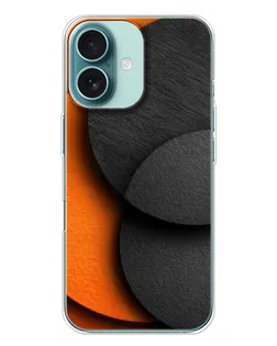 Чехол для iPhone 16 Plus с картинкой «Геометрия оранжевых кругов» Чехол для iPhone 16 Plus с картинкой «Геометрия оранжевых кругов»