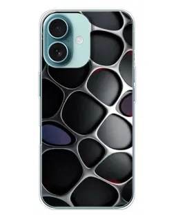 Чехол для iPhone 16 Plus с картинкой «Объемная темная решетка» Чехол для iPhone 16 Plus с картинкой «Объемная темная решетка»