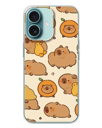 Чехол для iPhone 16 Plus с картинкой «Капибары с апельсинами» Чехол для iPhone 16 Plus с картинкой «Капибары с апельсинами»