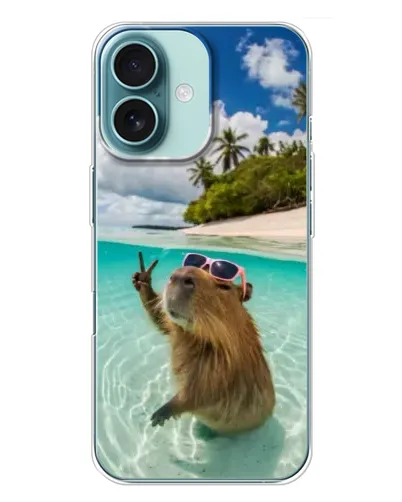 Чехол для iPhone 16 Plus с картинкой «Капибара на море» Чехол для iPhone 16 Plus с картинкой «Капибара на море»