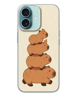 Чехол для iPhone 16 Plus с картинкой «Башня из капибар»