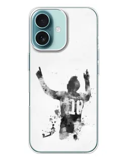 Чехол для iPhone 16 Plus с картинкой «Черно-белый силуэт Месси» Чехол для iPhone 16 Plus с картинкой «Черно-белый силуэт Месси»
