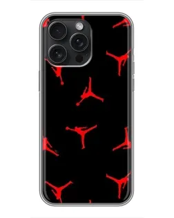 Чехол для iPhone 16 Pro Max с картинкой «Jordan Red Pattern» Чехол для iPhone 16 Pro Max с картинкой «Jordan Red Pattern»