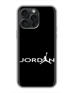 Чехол для iPhone 16 Pro Max с картинкой «Jordan White Logo» Чехол для iPhone 16 Pro Max с картинкой «Jordan White Logo»