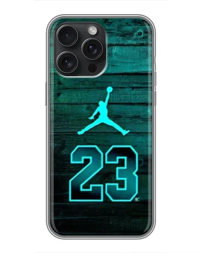 Чехол для iPhone 16 Pro Max с картинкой «Jordan Cyan 23»