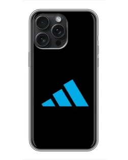 Чехол для iPhone 16 Pro Max с картинкой «Adidas Cyan Logo»