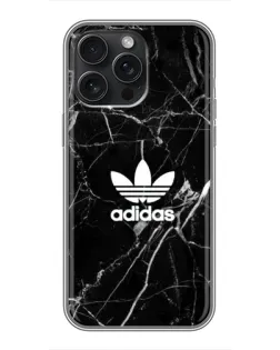 Чехол для iPhone 16 Pro Max с картинкой «Белый мрамор Adidas»