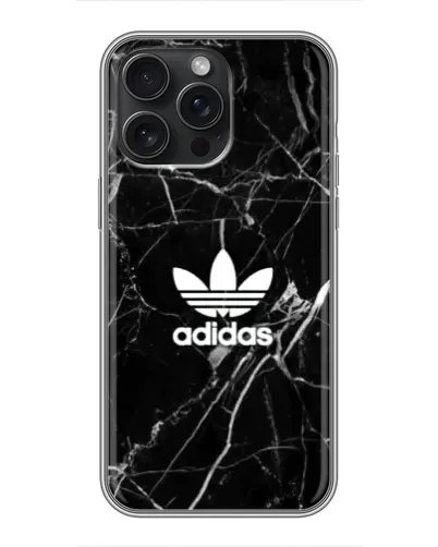Чехол для iPhone 16 Pro Max с картинкой «Белый мрамор Adidas»