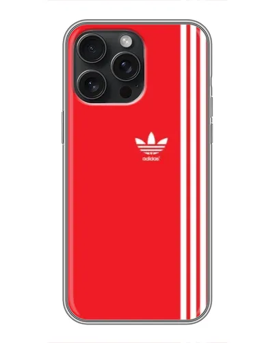 Чехол для iPhone 16 Pro Max с картинкой «Красный минимализм Adidas»
