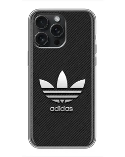 Чехол для iPhone 16 Pro Max с картинкой «Adidas Карбоновая текстура»