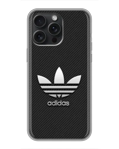 Чехол для iPhone 16 Pro Max с картинкой «Adidas Карбоновая текстура»
