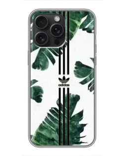 Чехол для iPhone 16 Pro Max с картинкой «Пальмовые листья адидас»