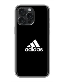 Чехол для iPhone 16 Pro Max с картинкой «Черная классика Adidas»