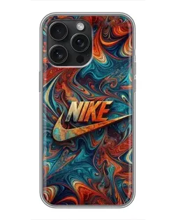 Чехол для iPhone 16 Pro Max с картинкой «Nike в абстракции»