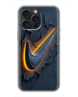 Чехол для iPhone 16 Pro Max с картинкой «Объемный логотип Найк»