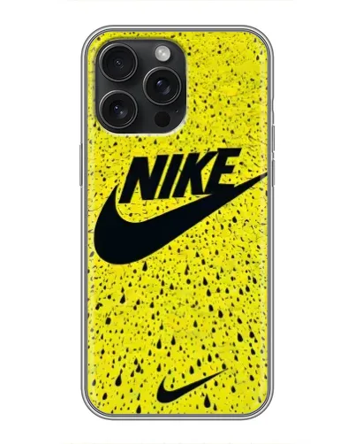 Чехол для iPhone 16 Pro Max с картинкой «Желтый текстурный Nike»