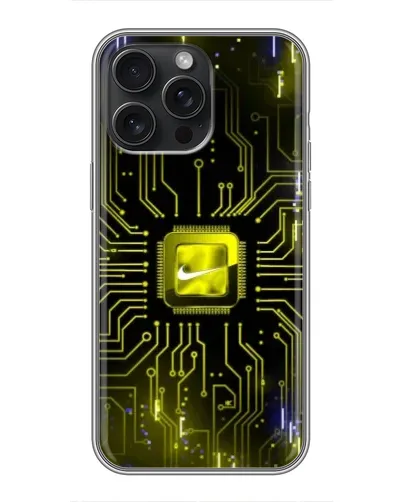 Чехол для iPhone 16 Pro Max с картинкой «Nike — золотая искра»