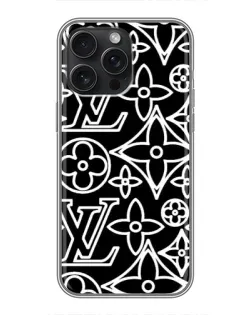 Чехол для iPhone 16 Pro Max с картинкой «Черно-белый узор LV» Чехол для iPhone 16 Pro Max с картинкой «Черно-белый узор LV»