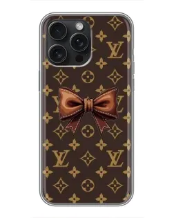 Чехол для iPhone 16 Pro Max с картинкой «LV с бантом»