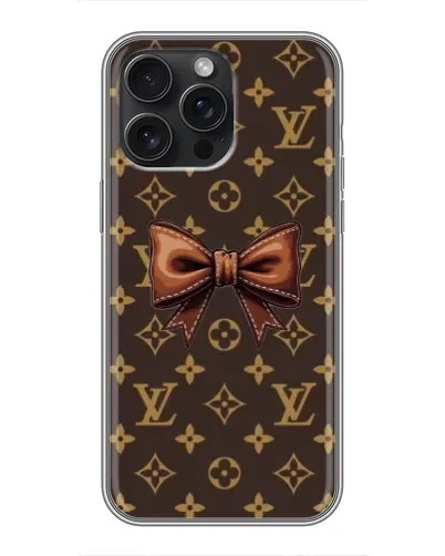 Чехол для iPhone 16 Pro Max с картинкой «LV с бантом»