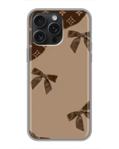 Чехол для iPhone 16 Pro Max с картинкой «LV — кофейный атлас»