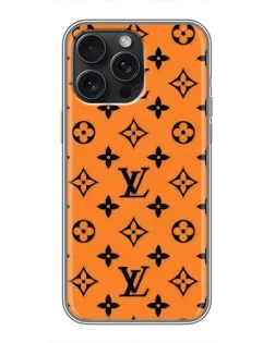 Чехол для iPhone 16 Pro Max с картинкой «Оранжевый стиль LV»