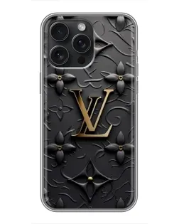 Чехол для iPhone 16 Pro Max с картинкой «Кожаная текстура LV»