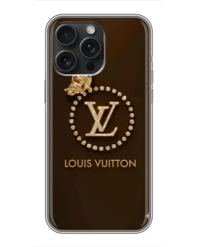 Чехол для iPhone 16 Pro Max с картинкой «LV — золотая печать»