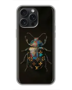 Чехол для iPhone 16 Pro Max с картинкой «LV — мраморный принт»