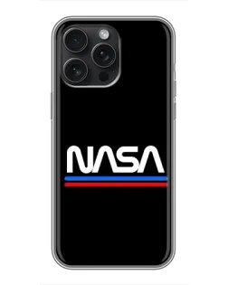 Чехол для iPhone 16 Pro Max с картинкой «NASA — классика Red Blue» Чехол для iPhone 16 Pro Max с картинкой «NASA — классика Red Blue»