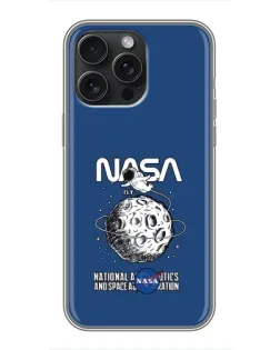 Чехол для iPhone 16 Pro Max с картинкой «NASA — лунная миссия»