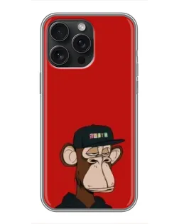 Чехол для iPhone 16 Pro Max с картинкой «Bored Ape — красный фон» Чехол для iPhone 16 Pro Max с картинкой «Bored Ape — красный фон»